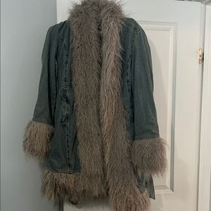 dELiA*s Denim Jacket with Faux Fur Trim